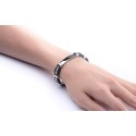 Bracelet gravé homme silicone noir acier