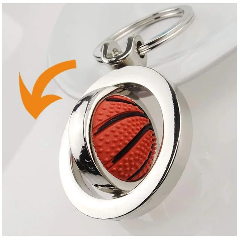 Porte-clés personnalisé rotatif ballon de basket