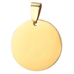 Médaille gravée imitation or avec chaine
