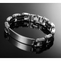 Bracelet personnalisé homme acier inox et silicone noir