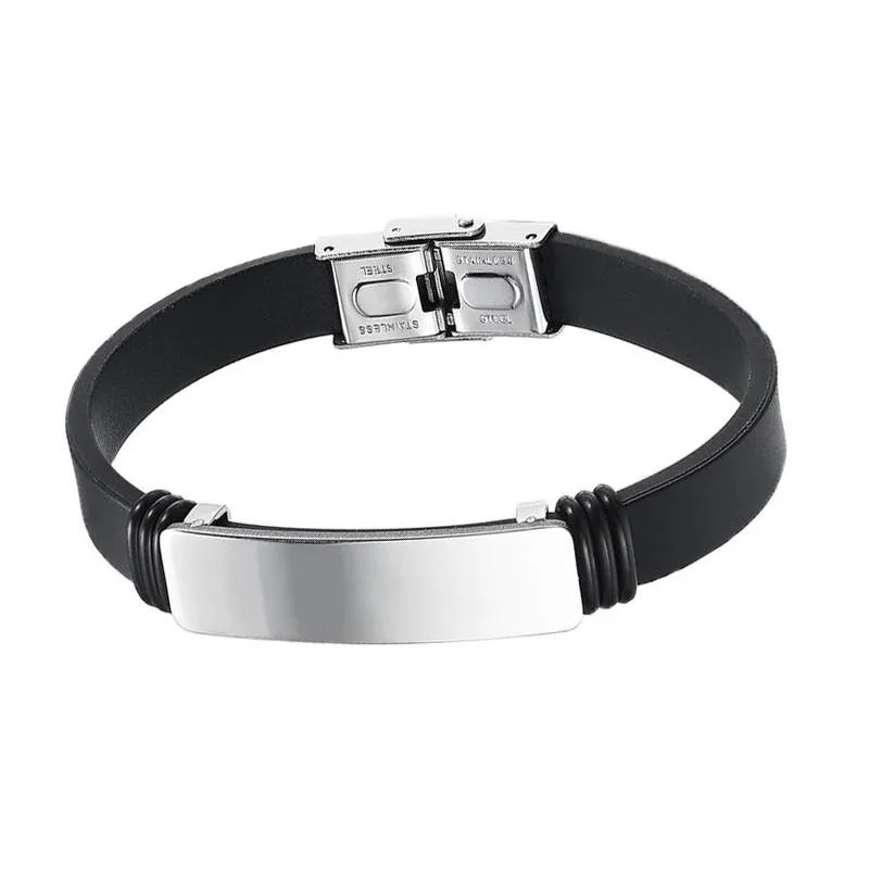 Bracelet caoutchouc homme 6 anneaux