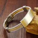 bracelet doré pour hommes à graver